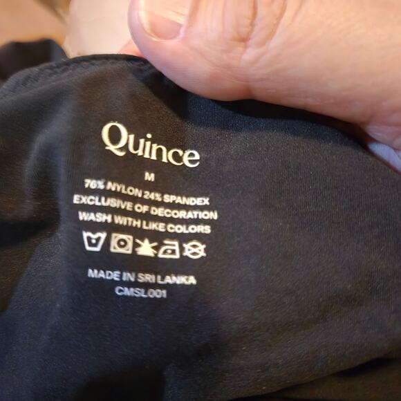 Quince Women’s M Black Stretch Bodysuit Adjustable Strap Scoop - Picture 4 of 8